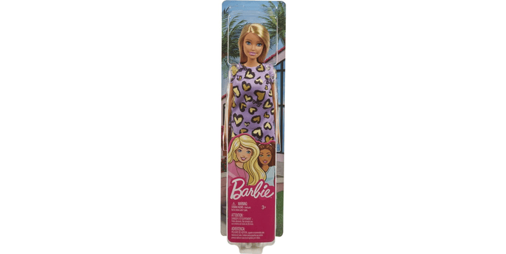 Mattel Chic Barbie Puppe im lila Kleid mit Herzprint (blond)