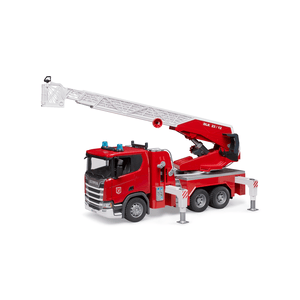 bruder - Scania Super 560R Feuerwehr mit Drehleiter + Wasserpumpe, L+S Modul