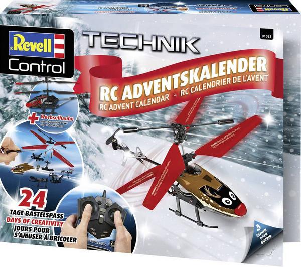 Revell - 01033 Adventskalender RC Helikopter 2021 rot/blau