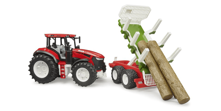bruder - ROADMAX Traktor mit Rückeanhänger und 3 Baumstämmen