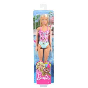 Mattel Barbie Beach Puppe mit Badeanzug im Blumenmuster