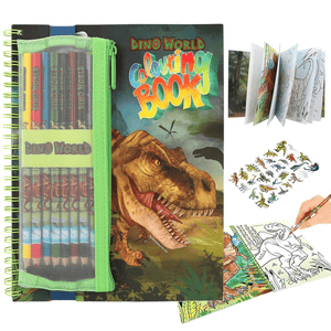 Dino World Malbuch mit Buntstiften