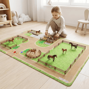 LittleLino Pferde Spielteppich Klein 105 x 168 cm
