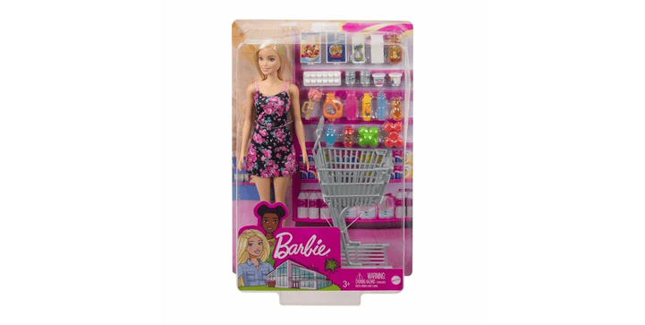 Barbie Puppe mit Einkaufswagen