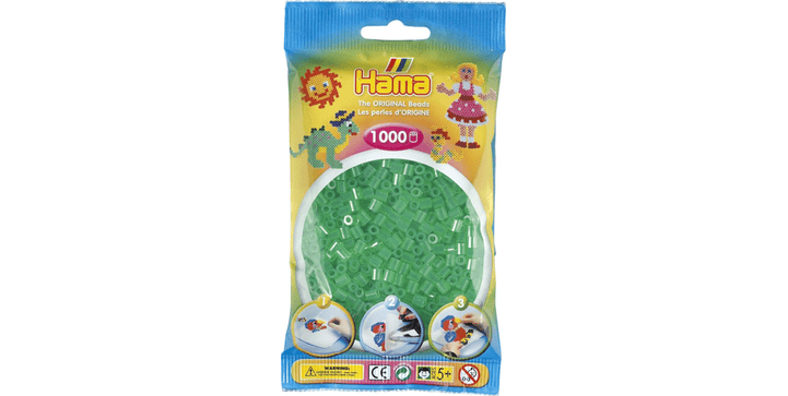 Hama Perlenbeutel.1.000 Stck transparent grün
