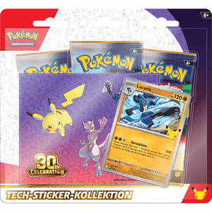 Pokémon 30 Jahre Tech-Sticker-Kollektion - Alola-Kokowei oder Lucario