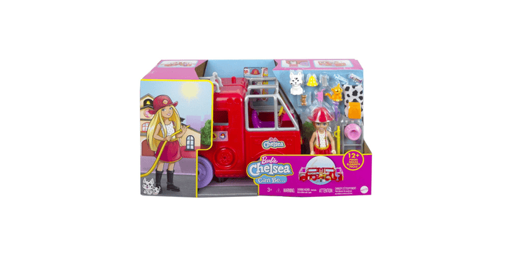 Barbie Chelsea Puppe mit Feuerwehr Auto - blond