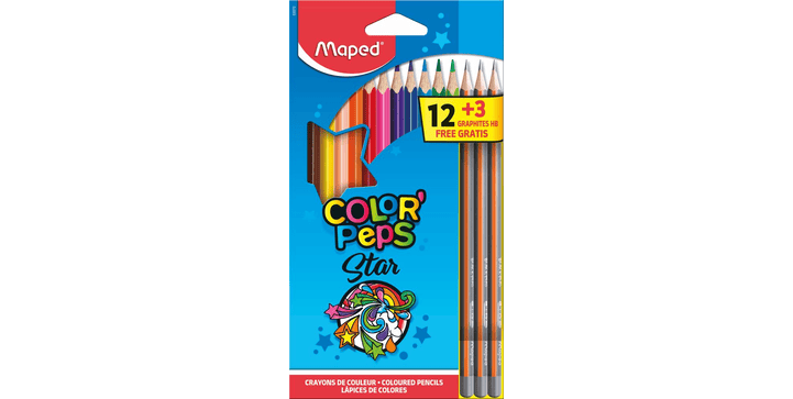 Maped Buntstifte COLOR'PEPS x 12 + 3 Bleistifte