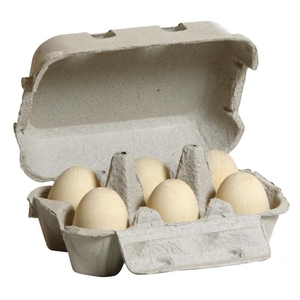 Erzi 17010 Eier weiß – im Karton (6er-Pack)