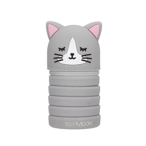 TOPModel Silikon Federmäppchen Katze BLOOMING KITTY - Grau