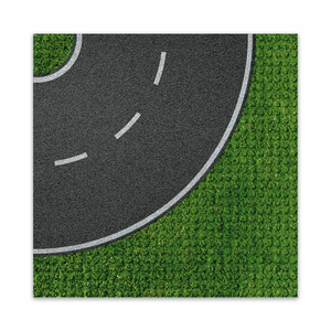 BRIXIES® Bodenplatte 32 x 32 cm Straße Kurve