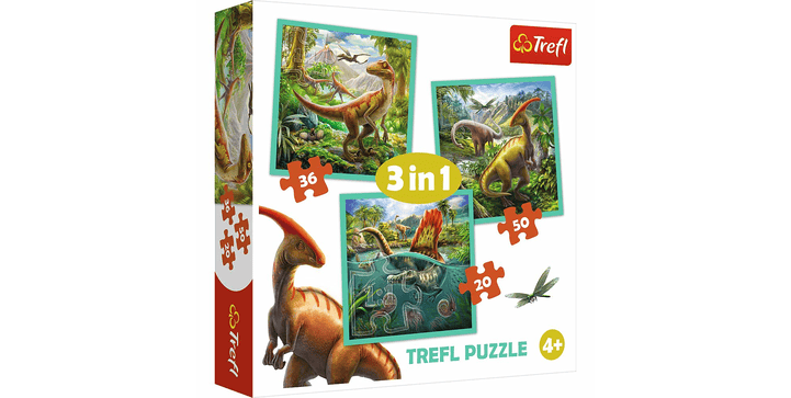 Trefl 3 in 1 Puzzle - Dinosaurier