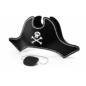 PartyDeco Piratenhut mit Augenklappe für Kinder