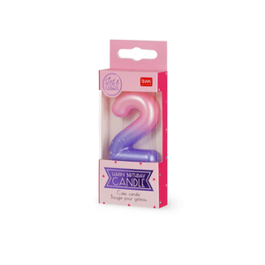 Legami Happy Birthday Candle - Tortenkerze - 2 - Pink