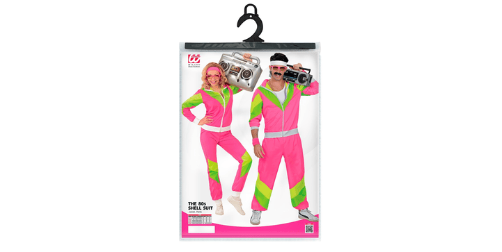 Widmann Kostüm 80-er Jahre Trainingsanzug Pink/Grün Größe S