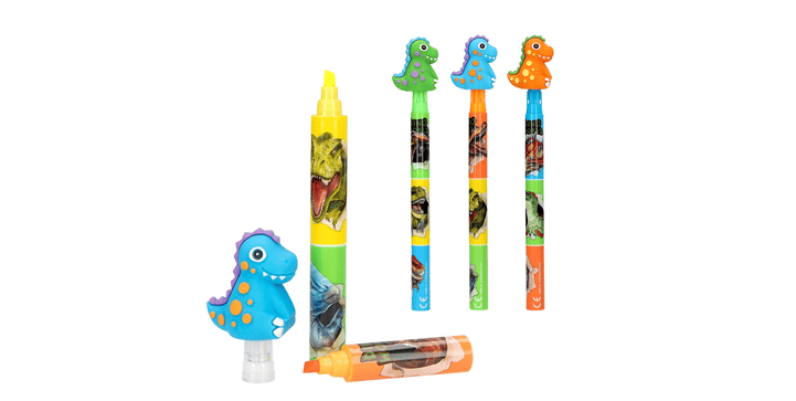 Dino World Highlighter mit Dino Topper - Blindpack