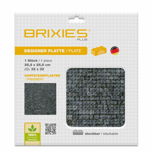 BRIXIES® Bodenplatte 32 x 32 cm Kopfsteinpflaster
