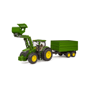 bruder - John Deere 7R 350 Frontlader u. Tandemachstransportanhänger