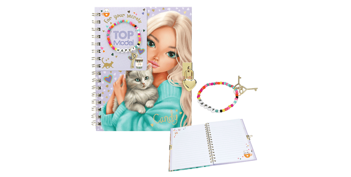 TOPModel Tagebuch mit Schloss und Armband