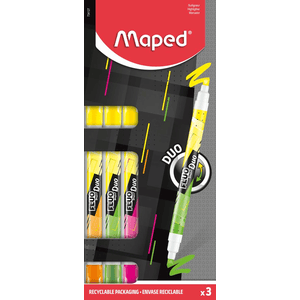 Maped Doppelseitiger Textmarker-Stift FLUO DUO x 3