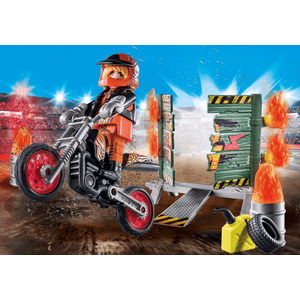 71256 Starter Pack Stuntshow Motorrad mit Feuerwand  - Playmobil