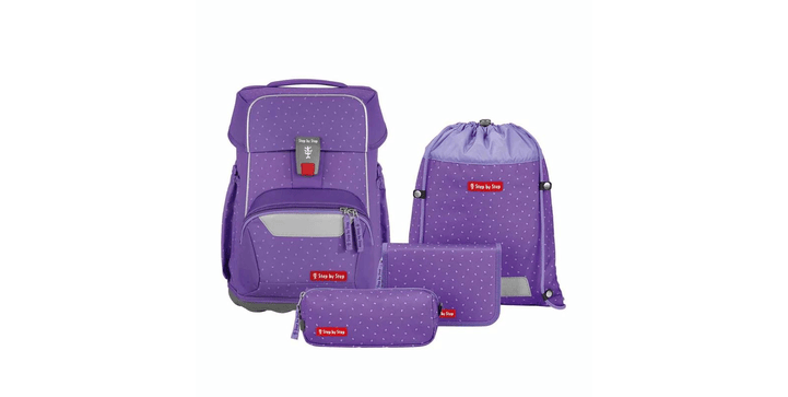 Step by Step BASIS Schulranzen-Set „Purple Konfetti
