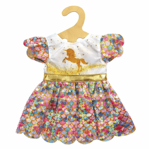 Heless Puppen-Glitzerkleid "Einhorn Goldy" - Gr. 35-45 cm