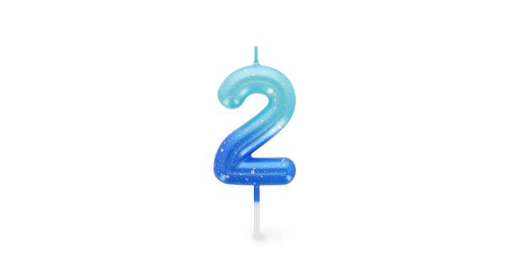 Legami Happy Birthday Candle - Tortenkerze - 2 - Blau
