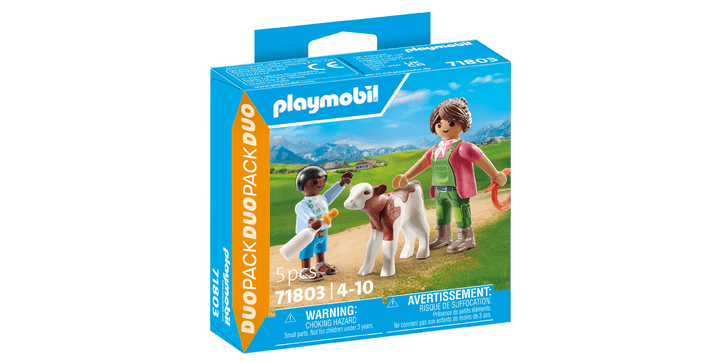 71803 DuoPack Bäuerin mit Kind und Kalb - Playmobil