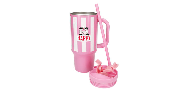 PENFection To Go Becher mit Strohhalm HAPPY