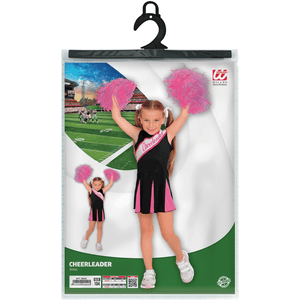 Widmann Kostüm Cheerleader Kleid schwarz/pink 104cm / 2-3 Jahre