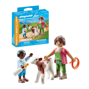 71803 DuoPack Bäuerin mit Kind und Kalb - Playmobil