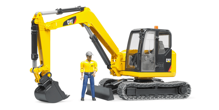 bruder® 02466 - Cat Minibagger mit Bauarbeiter