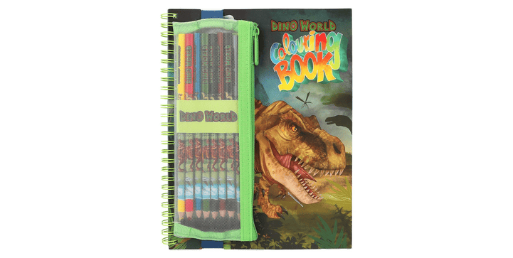 Dino World Malbuch mit Buntstiften