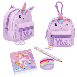 Ylvi Einhorn Rucksack mit Schreibset ( lila )
