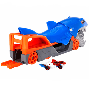 Hot Wheels Hungriger Hai-Transporter für bis zu 5 Spielzeugautos