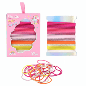Ylvi Glitzerhaargummi Set - Blau oder Pink