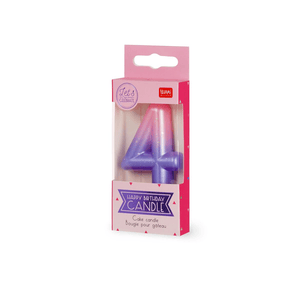 Legami Happy Birthday Candle - Tortenkerze - 4 - Pink