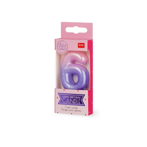 Legami Happy Birthday Candle - Tortenkerze - 6 - Pink