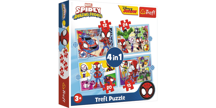 Trefl 4 in 1 Puzzle 12 + 15 + 20 + 24 Teile  - Marvel Spidey