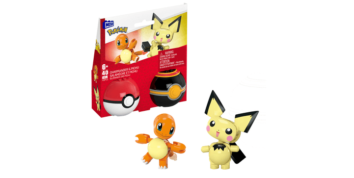 MEGA Pokémon 2er Pokéball Set - Glumanda und Pichu