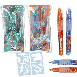 Dino World Tattoo Glitzer Gelstifte - Blindpack