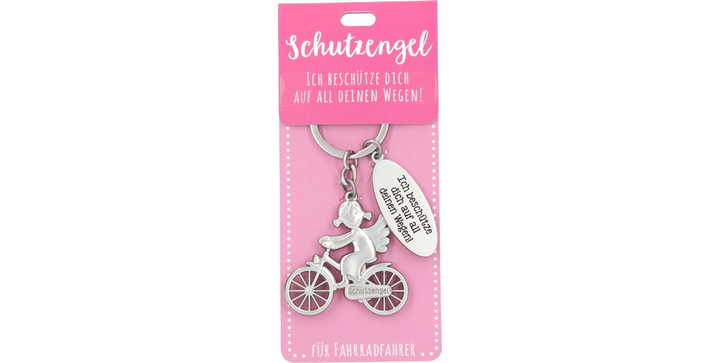 Schutzengel Schlüsselanhänger - für Fahrradfahrer – rosa