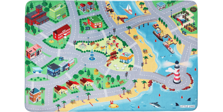 LittleLino Straßen Spielteppich 98 x 150 cm