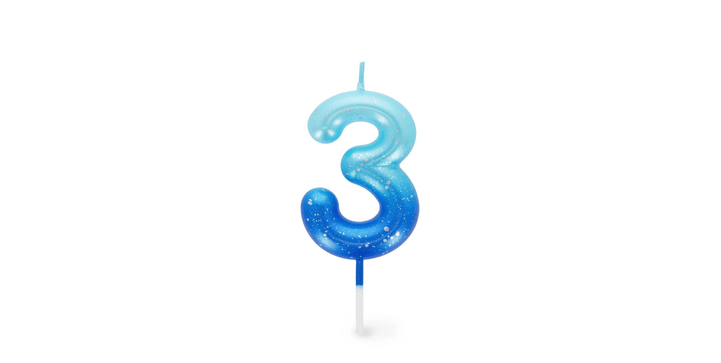 Legami Happy Birthday Candle - Tortenkerze - 3 - Blau
