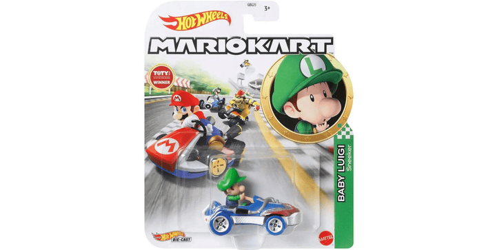Hot Wheels Mario Kart 1:64 Die-Cast Baby Luigi Sneeker