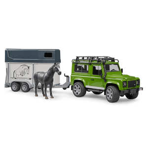 bruder® 02592 - Land Rover Defender Station Wagon mit Pferdeanhänger und Pferd