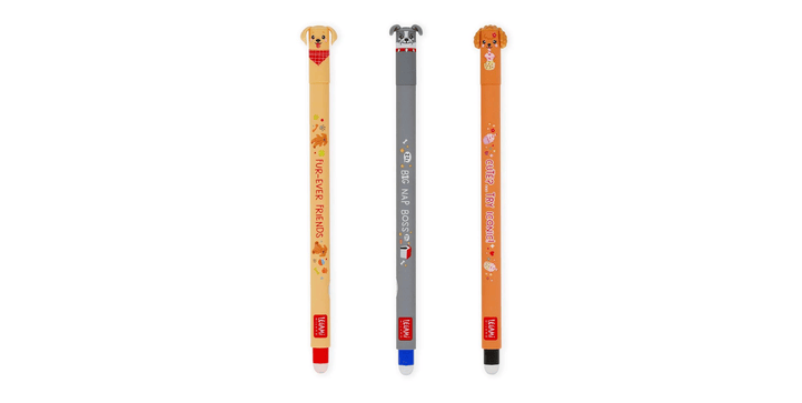 Legami löschbarer Gelschreiber - Hunde 3-er Set