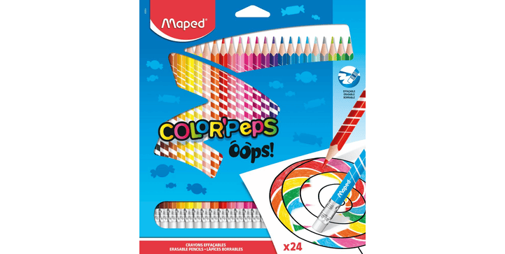 Maped Radierbare Buntstifte COLOUR'PEPS OOPS x 24