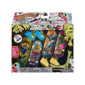 Hot Wheels Skate Neon Bones TH Fingerboard + Shoe 4-Pack (WMT)
